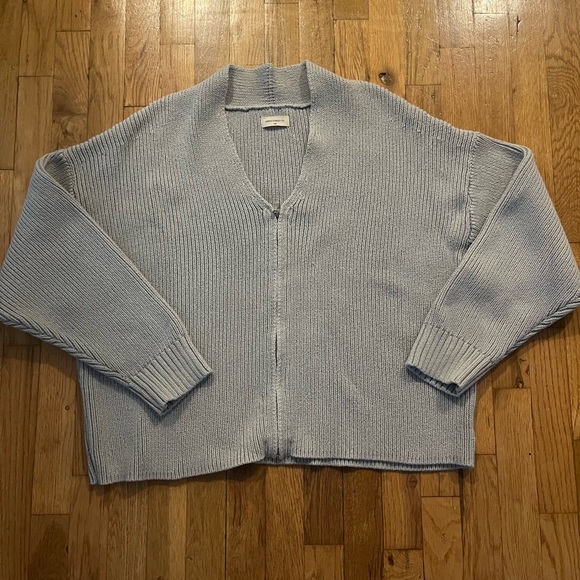 James Street Co Fran Zip Cardigan in Steel, size Small - Picture 3 of 4